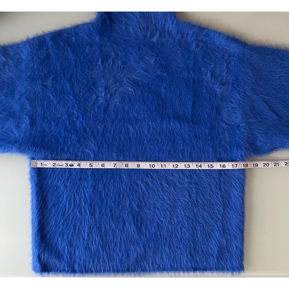 Line & Dot Fuzzy Alder Sweater Bright Blue Size M - Picture 9 of 9